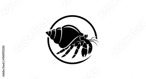 Hermit Crab Side View Black Icon.