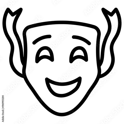       Happy face mask, comedy mask icon