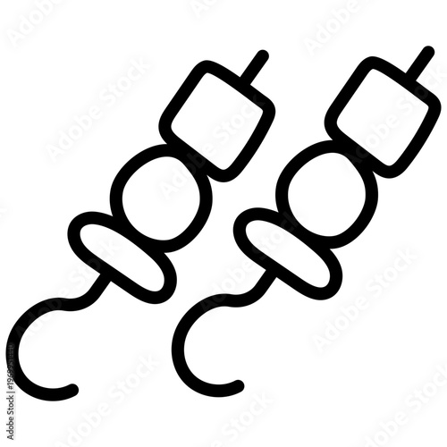 A unique design icon of bbq skewer