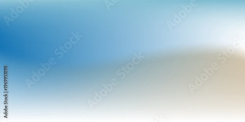 Aesthetic clear blue sky with abstract aura cirrus clouds. Light peach beige and blue color vector banner. Pastel gradient sky pattern. Blurred colorful gradient background. Vector soft horizontal bg