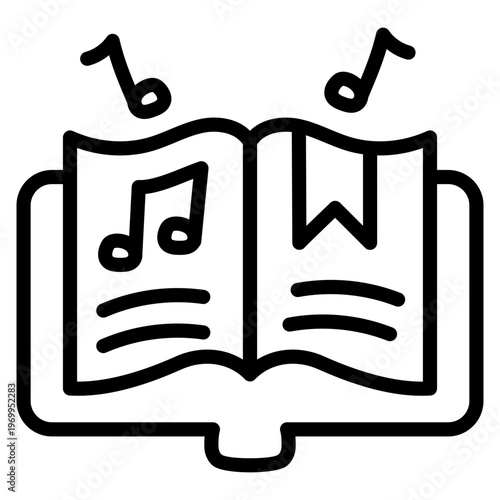 Modern design icon of music book