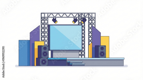 Sound system with large screen display.