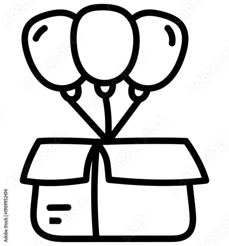 Modern design icon of balloons parcel 