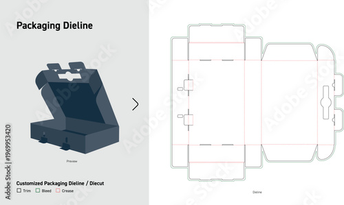 Double Lock Tuck Mailer Box Packaging Dieline Template with Secure Closure Cut