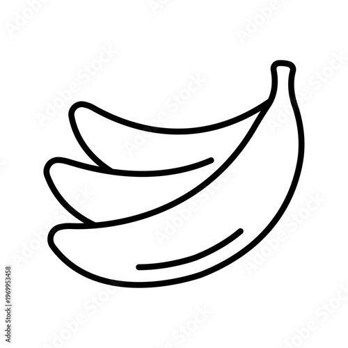 Banana bunch icon. Food and produce line symbol. Black and white.