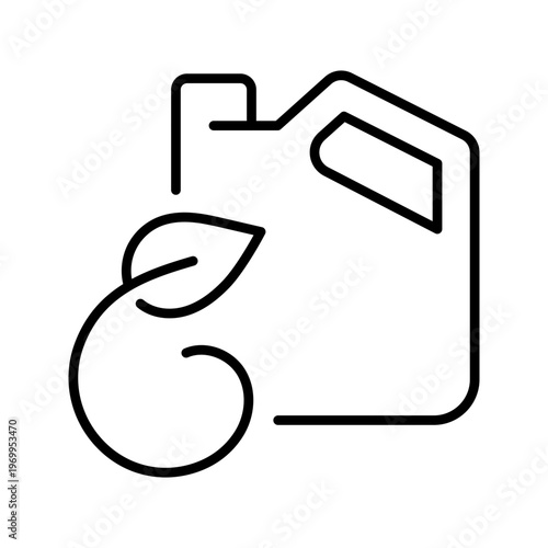 Bio fuel icon. Industry and biofuel line symbol. Black and white.