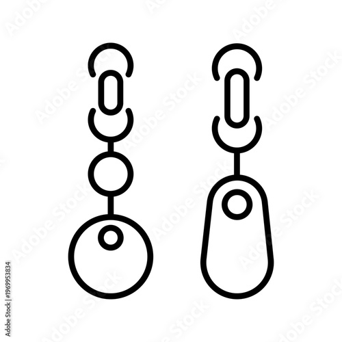 Fishing bait icon. Sports and fishing tackle line symbol. Black and white.