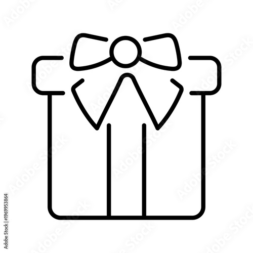 Gift box icon. Lifestyle and gifting line symbol. Black and white.
