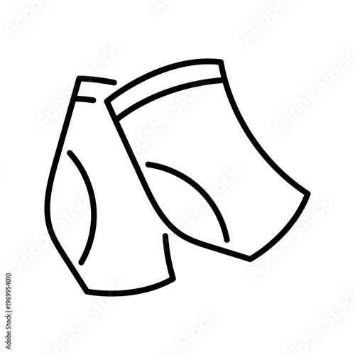 Knee pads icon. Sports and protective gear line symbol. Black and white.