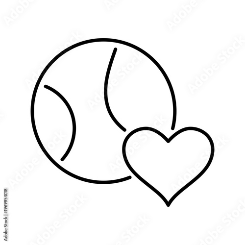 Love planet icon. Environment and conservation line symbol. Black and white.