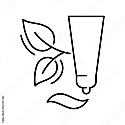 Massage cream icon. Healthcare and massage products line symbol. Black and white.