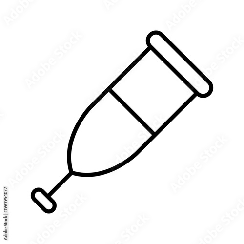Mobility aid icon. Healthcare and assistive device line symbol. Black and white.