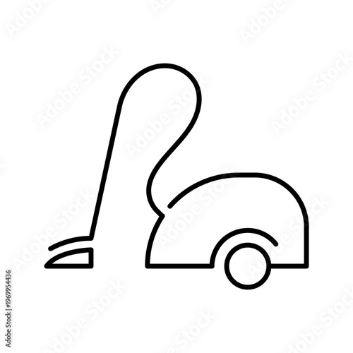 Vacuum cleaner icon. Home and cleaning equipment line symbol. Black and white.