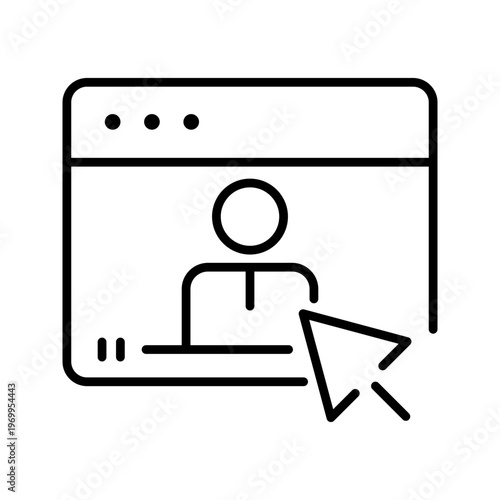 User profile icon. Business and user management line symbol. Black and white.