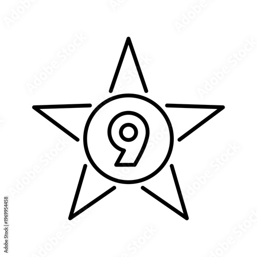 Victory day icon. Events and victory day line symbol. Black and white.