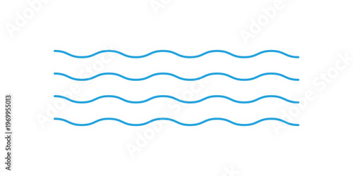 Blue wave line. Ocean wave line. Water Wave, Sea Line, and Surf Element. Blue water wave. Vector illustration