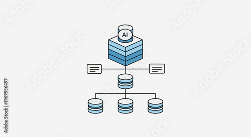 AI powered data storage and management system with database connection