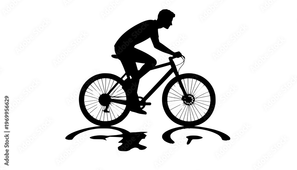 Fototapeta premium cyclist silhouette vector