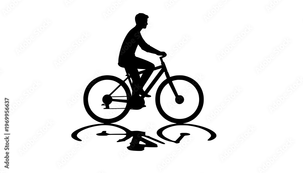 Obraz premium cyclist silhouette vector