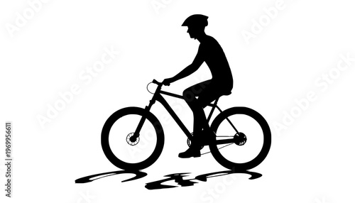 silhouette of a cyclist