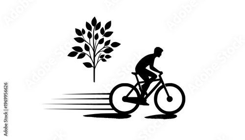 silhouette of a cyclist