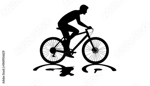 cyclist silhouette vector