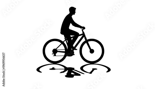 cyclist silhouette vector