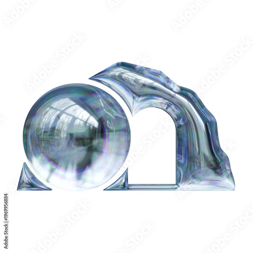rolled stone Glassmorphism 3D Render Icons