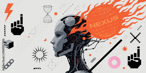 Abstract grunge music background design featuring a black jazz silhouette and urban vector art within a circular illustration concept.