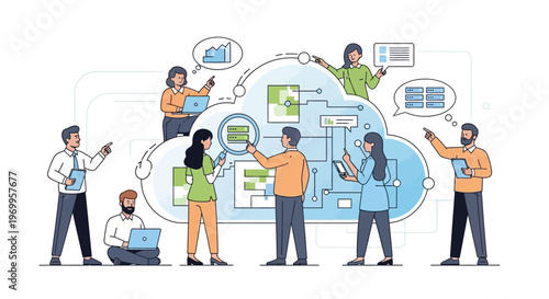 Diverse group of people collaborating.