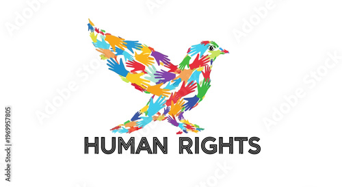 Human Rights Colorful Bird Logo Design.