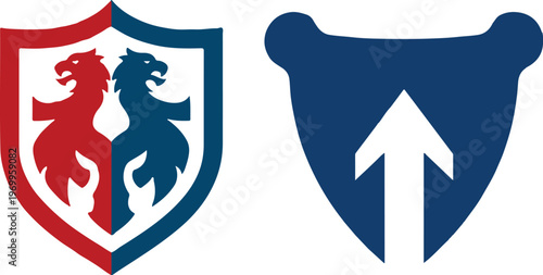 Heraldic crest and bear symbol a bold combination of strength courage and wilderness representation