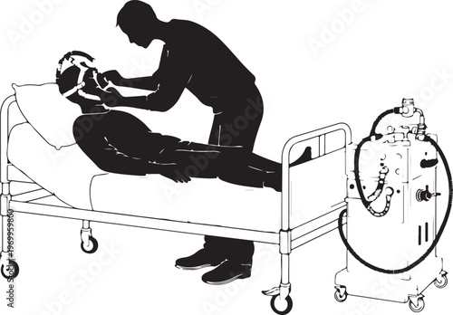 Respiratory Therapist CPAP Adjustment Silhouette