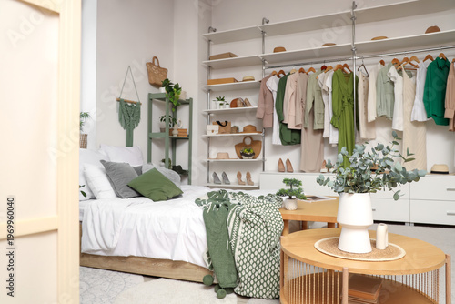 Modern interior of bedroom ...
