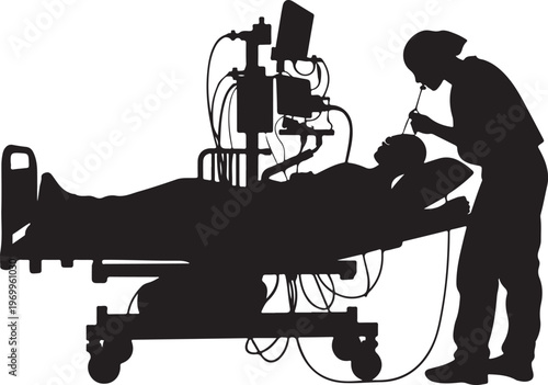 Respiratory Therapist Suction Catheter Silhouette