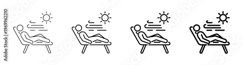 Relaxation and Mindful Break Line Art Icon Vector Illustration Editable