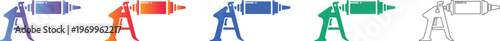 Five Gradient Caulk Gun Icons