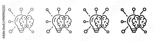 Mind Mapping Innovation and Strategic Thinking Line Art Icon Vector Illustration Editable