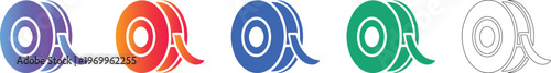 Set of Five Tape Roll Icons