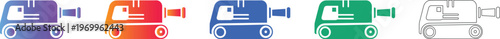 Belt Sander Machine Vector Icon Collection