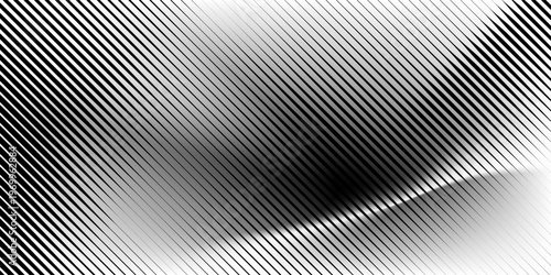 Abstract background featuring dense black and white diagonal lines creating a dynamic optical pattern. Minimal monochrome design suitable for modern graphic design, wallpapers, posters, banners, digit