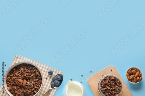 Bowls with tasty chocolate ...