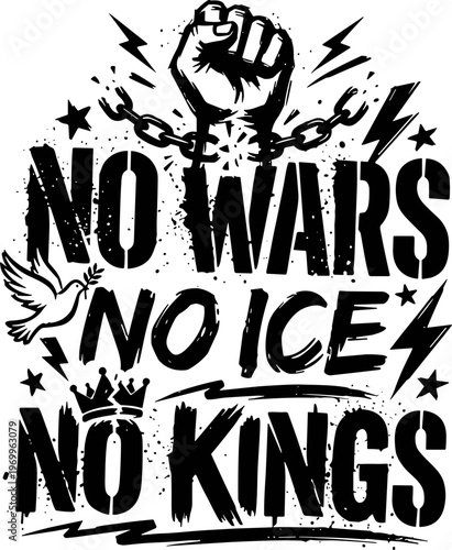 No Wars No ICE No Kings SVG, No kings in America protest SVG, No Kings SVG, Activism Equality Freedom SVG, Freedom SVG