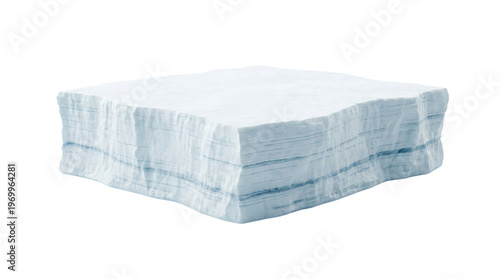 Canvastavla Flat top iceberg block isolated. Arctic ice slab element.