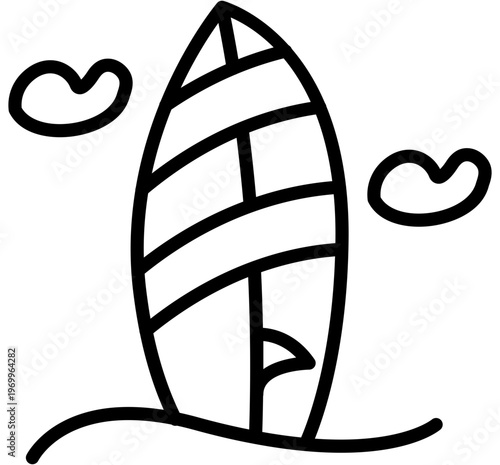 Adventure board icon, trendy design of surfboard