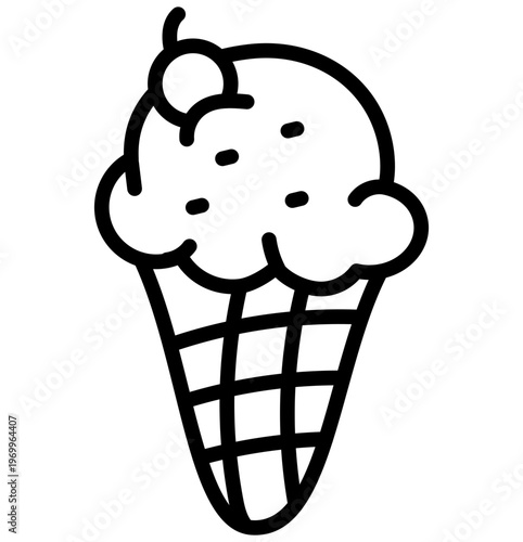 A yummy icon of ice cream cone