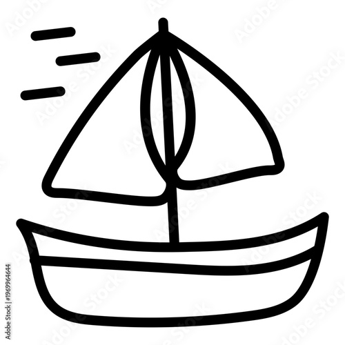 A linear design icon of boat 
