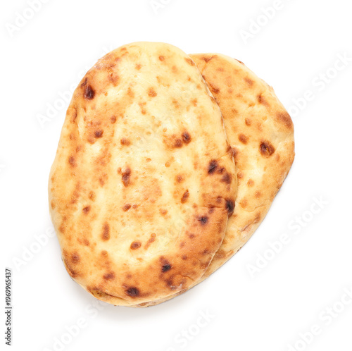 Tasty lavash on white backg...