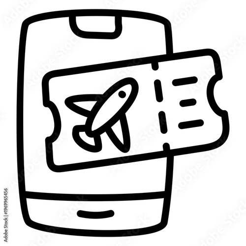 A unique design icon of mobile air ticket 