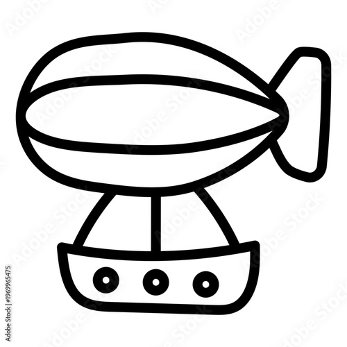 A colored design icon of zeppelin 